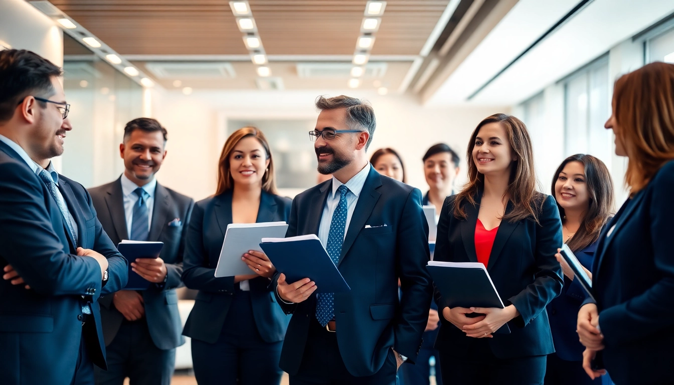 Virginia Immigration Lawyers consulting with clients in a vibrant office setting, showcasing professionalism.