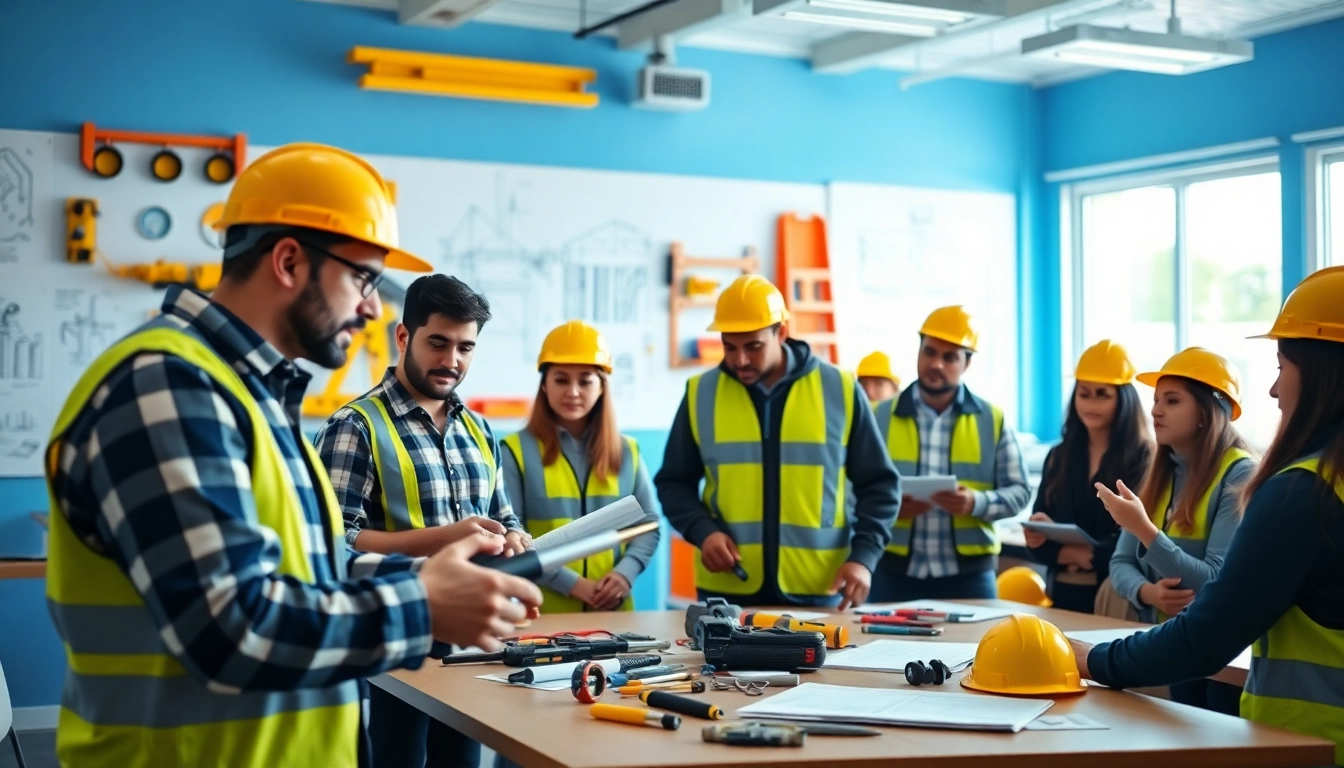 Participants engaged in construction workforce training, showcasing hands-on skills and safety practices.