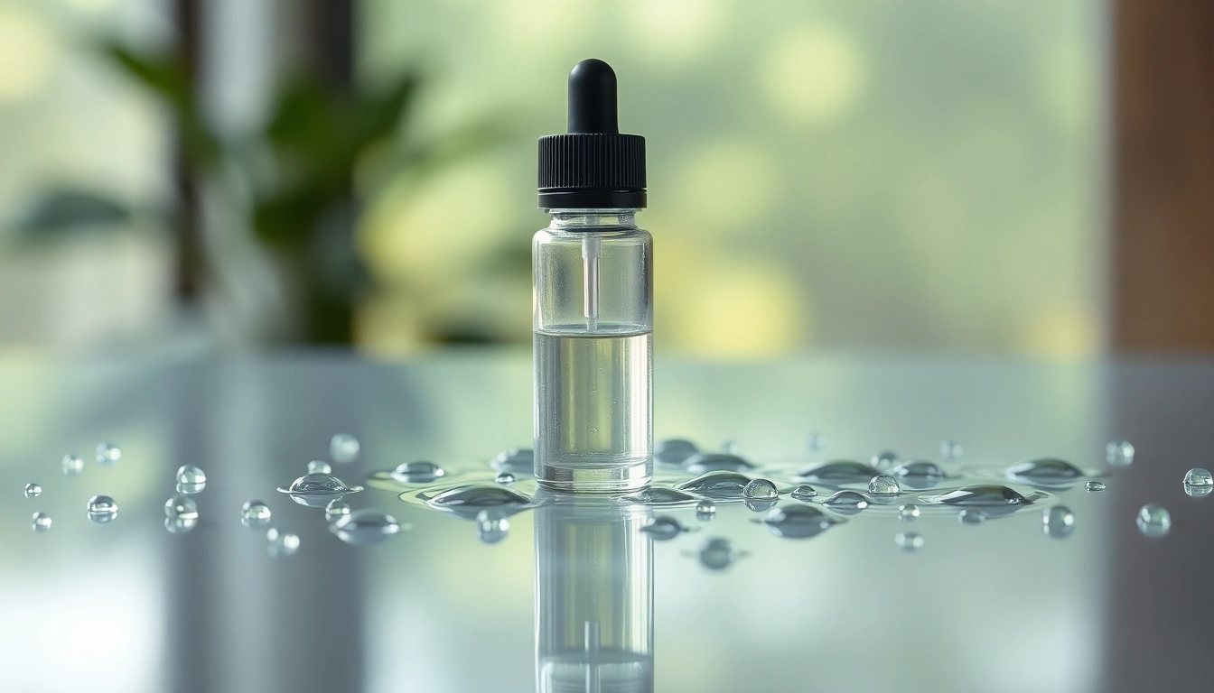 Vape liquid in focus, highlighting its smooth texture and vibrant color against a calming backdrop.