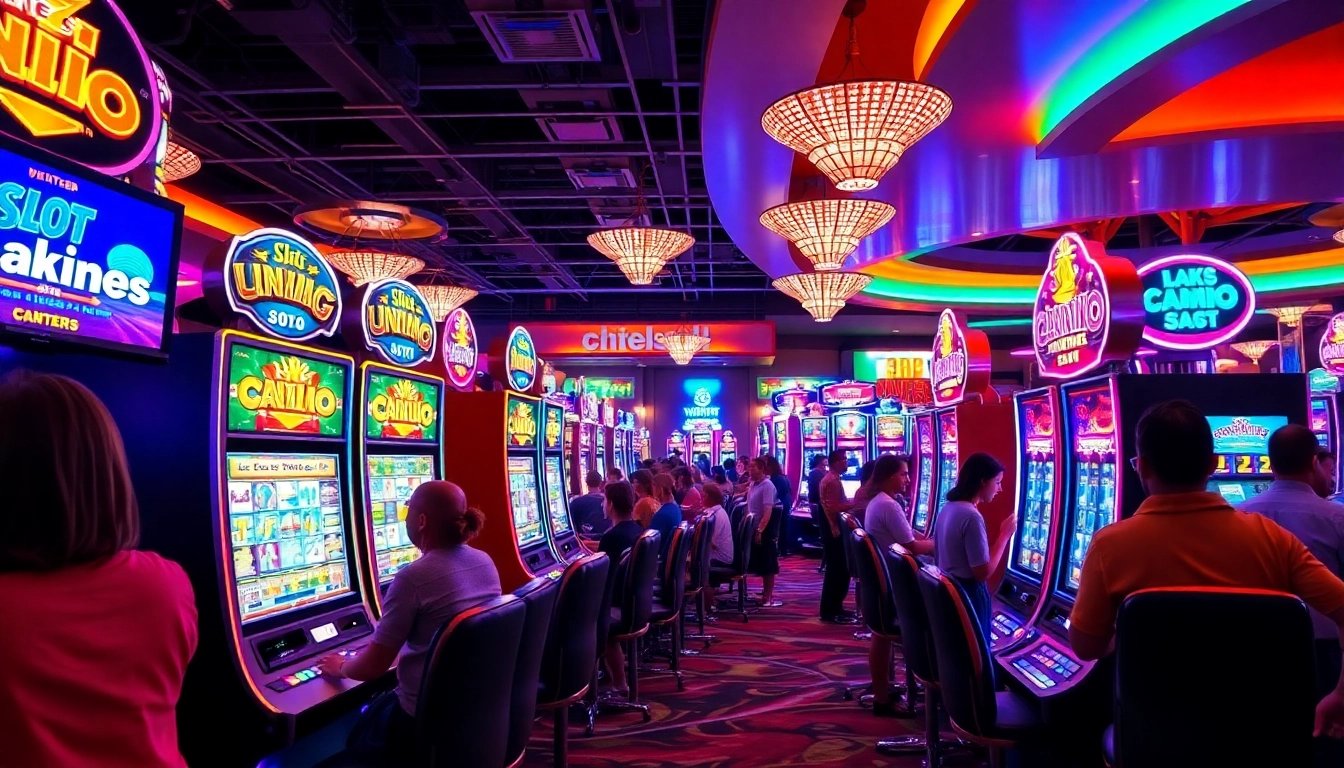 Menampilkan link slot demo dengan mesin slot berwarna-warni di kasino yang ramah.