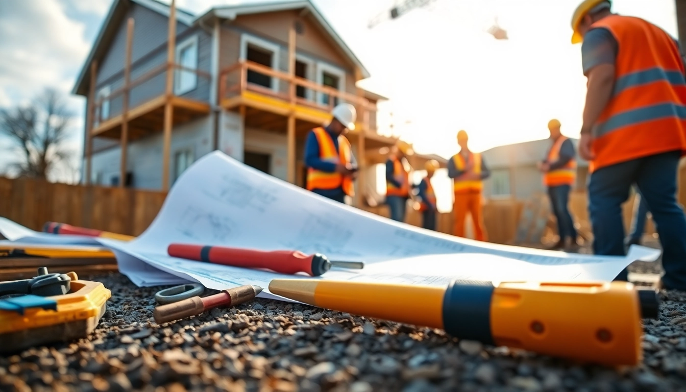 New Jersey General Contractor overseeing a busy construction site, showcasing teamwork and precision.