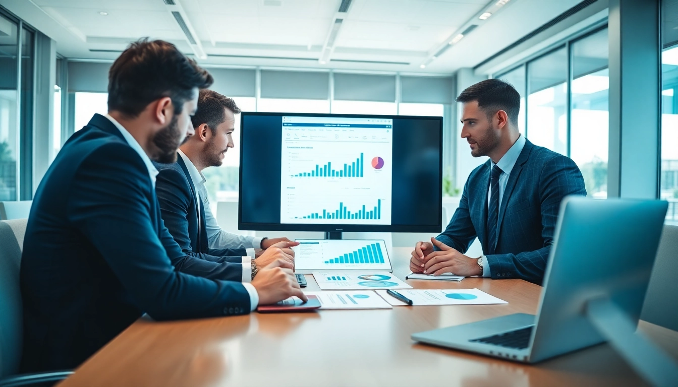 Analyze competitive intelligence data during a professional business meeting with digital tools.