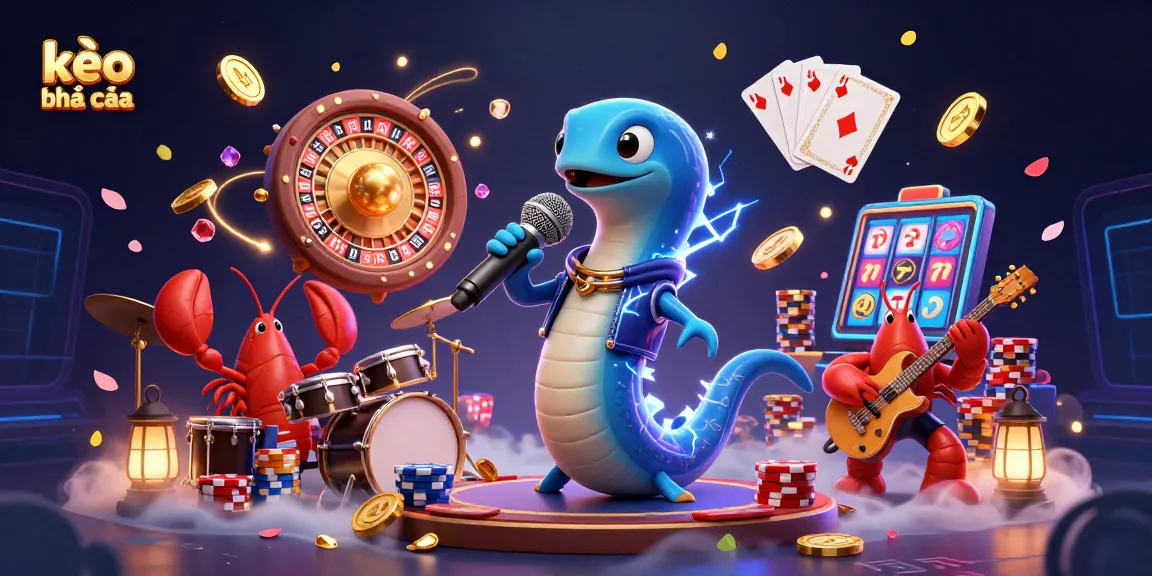 Experience thrilling kèo nhà cái with animated characters performing on an underwater casino stage.
