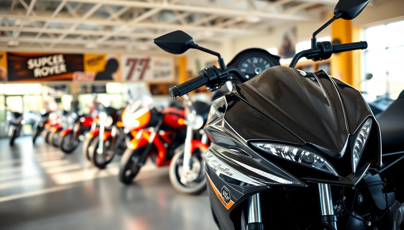 Motorrad gebraucht kaufen in einer einladenden Verkaufsumgebung mit einer Auswahl an Motorrädern.