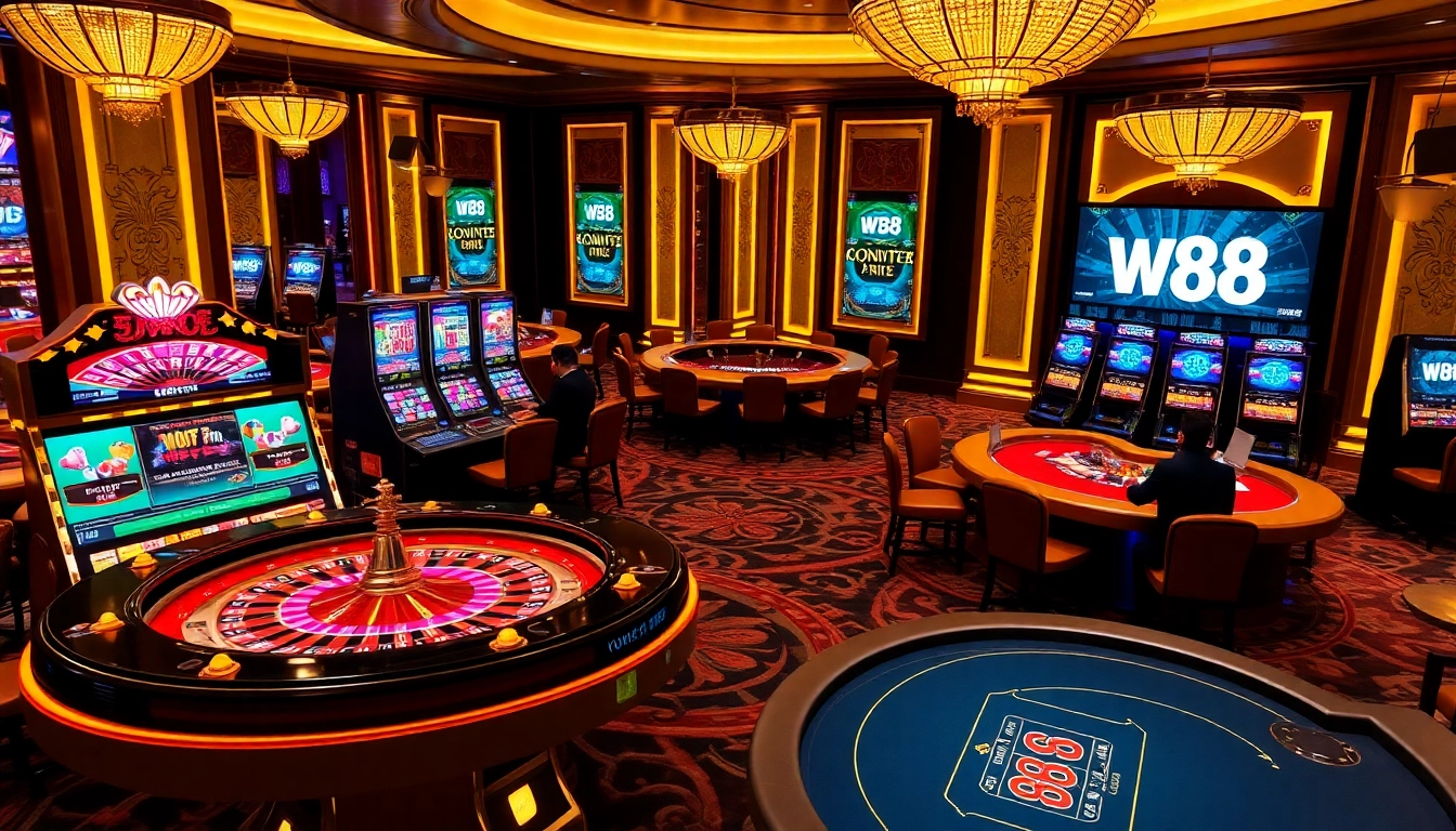 Experience the thrill of W88 casino, where vibrant tables blend excitement and sophistication.