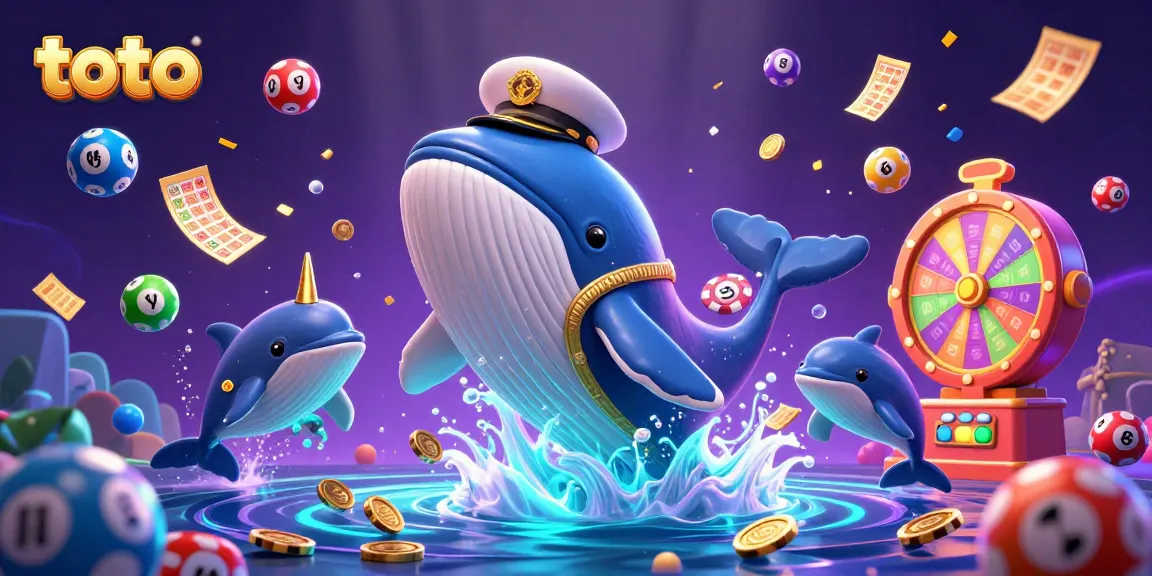 Engage in exciting toto promotions with a vibrant scene of a whale representing casino fun and winnings.