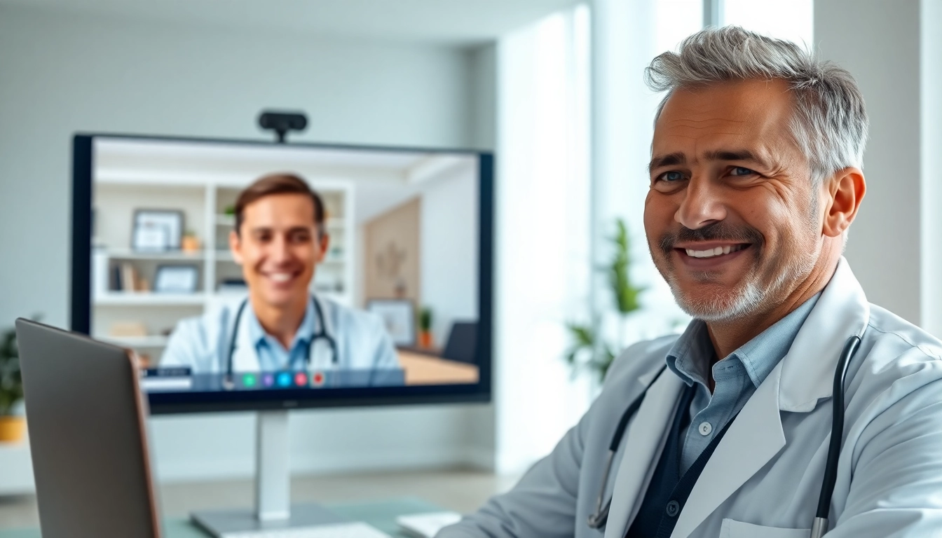 Experience a same day online doctor visit with a virtual consultation in a modern setting.
