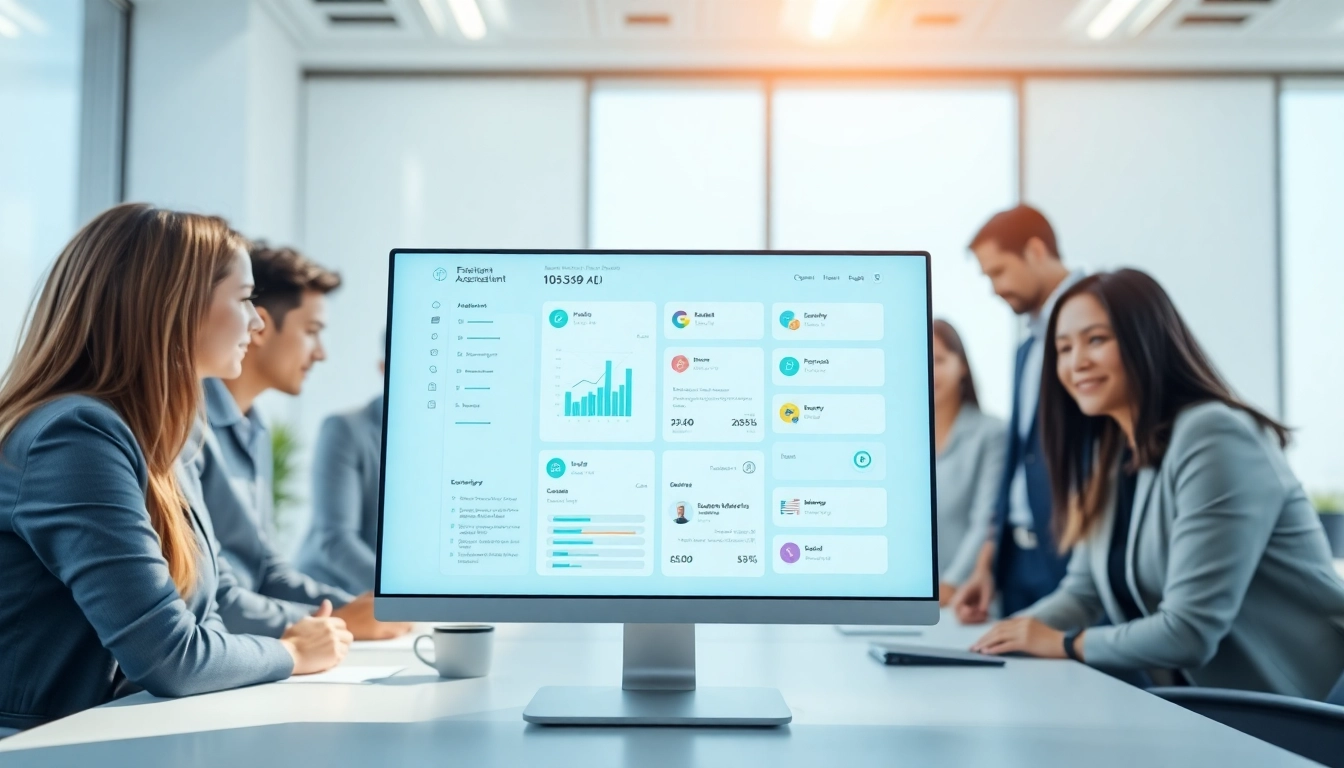 Engaging enterprise ai assistant interface shown on a computer screen in a collaborative workspace.