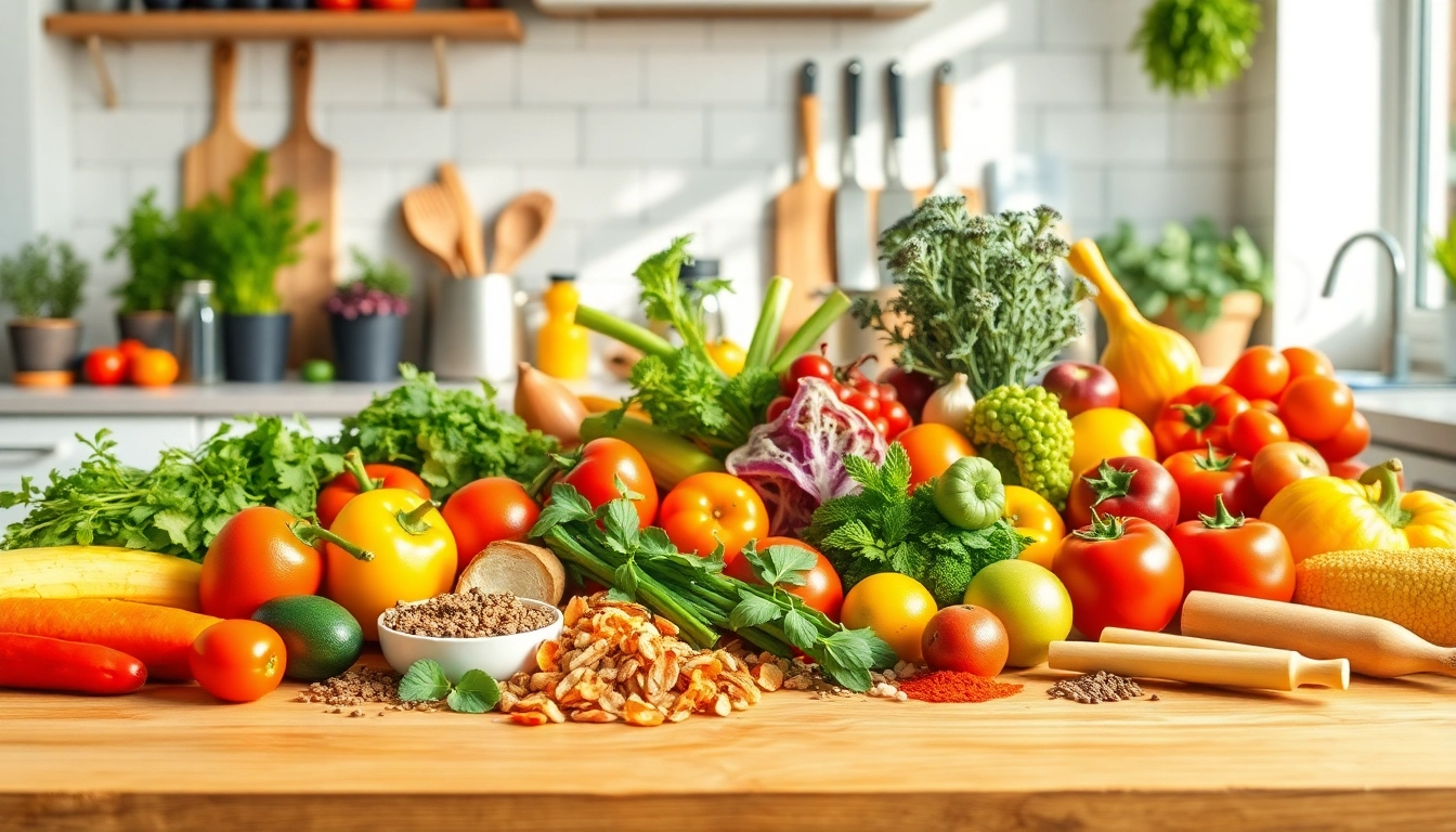 Engaging culinary workspace showcasing vibrant ingredients on dishfacts.com for cooking inspiration.