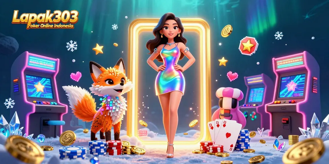 Experience thrilling gameplay with Lapak303 Poker Online Indonesia showcasing vibrant 3D casino elements.