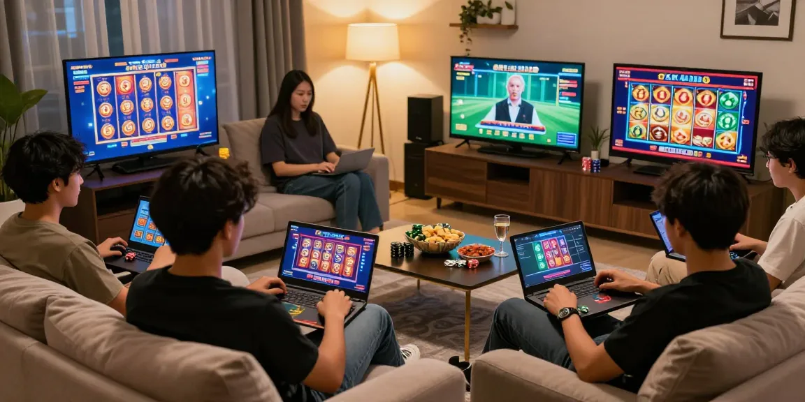 Diverse players engaged at nhà cái shbet gaming scene with casino elements and warm ambiance.
