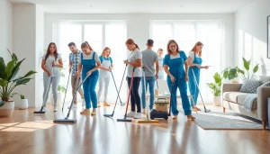 Boost your home’s cleanliness with this image of a professional cleaning service team at work.