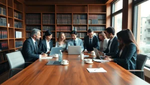 Engaging legal team at http://www.jacobsonpilaw.com discussing important cases in a modern office.