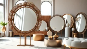 Showcase handcrafted designer mirrors from https://merithome.co.uk in a modern, elegant living room setting.