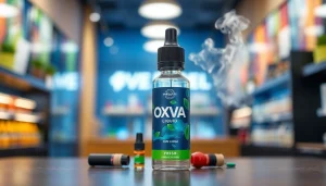 Oxva Liquid in a sleek bottle designed for modern vaping enthusiasts, showcasing vibrant colors.