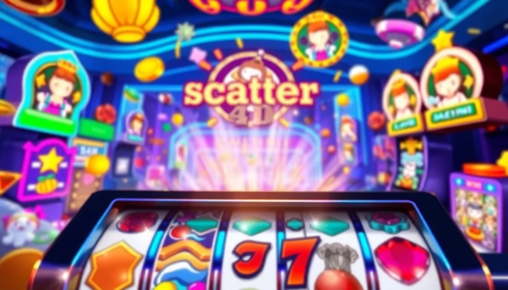 Menampilkan scater4d game dengan elemen slot berwarna-warni dan suasana permainan yang ceria.