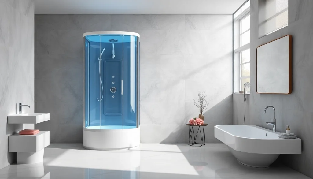 Admire the elegance of sirhona shower cabin and LED mirror in this modern bathroom setup.