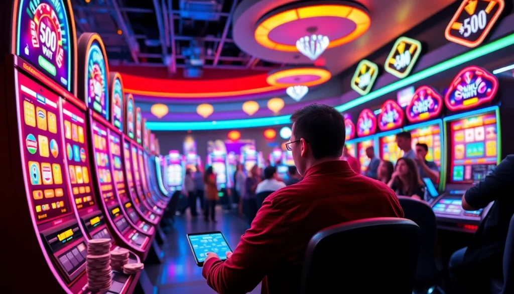 Memenangkan slot gacor dengan suasana kasino yang ceria dan penuh energi.