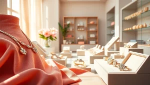 Showcasing unique jewelry pieces from https://www.lyliarose.com in a vibrant and inviting online store environment.