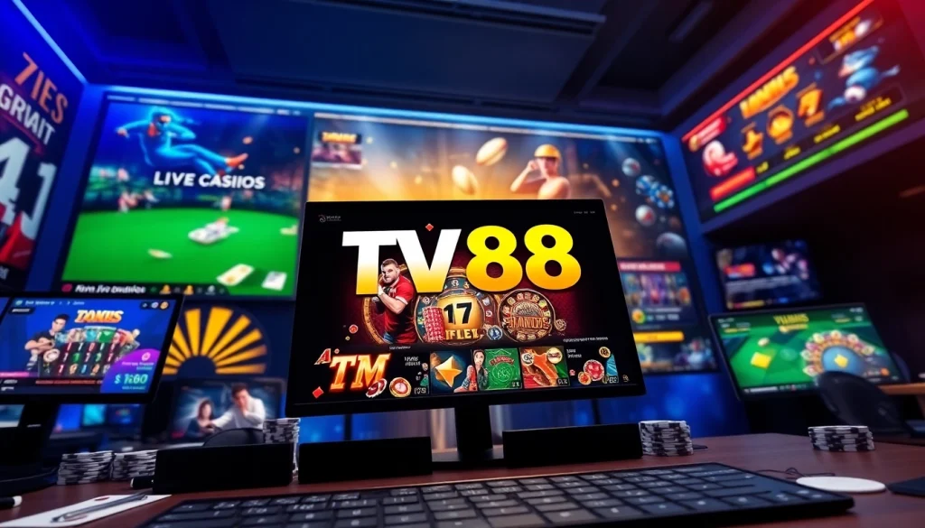 TV88 online gaming interface showcasing user-friendly design with interactive elements.