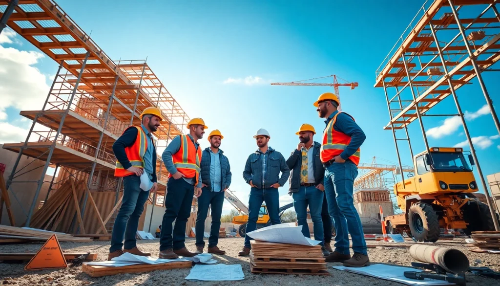 Engaged construction team exemplifying New Jersey Commercial General Contractor expertise on-site.