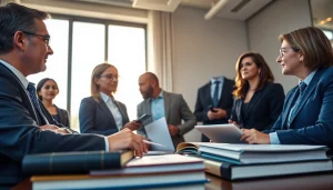Engaged attorneys from https://www.steinhardtlawfirm.com discussing case strategies in a professional office.
