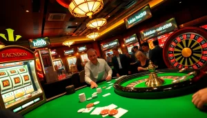 Experience the thrill of Casino action with Link hi88 as players engage at a lively poker table.