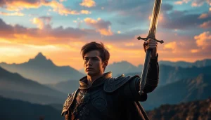 Engaged gamer navigating the fantasy world of https://www.trilgameshproject.com with a glowing sword.