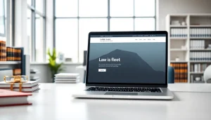 Designing a professional law firm website at https://www.lawfirmswebsitedesign.com showcasing modern workspace.