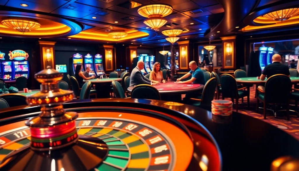 Experience the excitement of mm88 com as players engage at vibrant casino tables, with chips and cards in action.