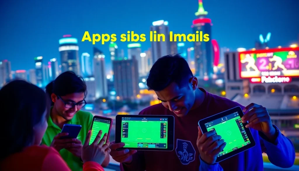 Users engaging with the best sports betting apps in India in a lively urban setting.