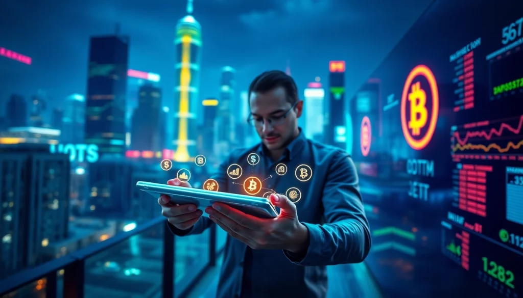 Engage with Rocktoken.com through innovative blockchain technology visuals showcasing digital currencies.