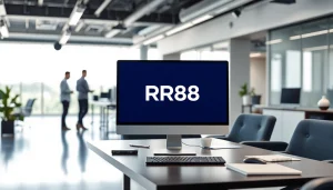 Showcasing innovative technology in a professional space with RR88 prominently featured.