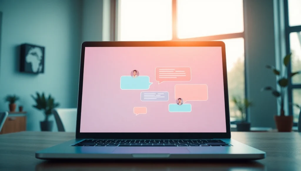 Engaging chatgpt free alternative showcased on a sleek laptop screen in a modern workspace.