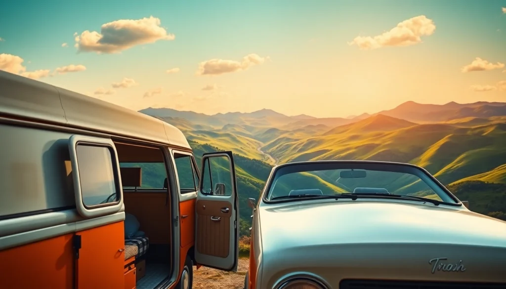 Entdecke das Abenteuer auf https://fernweh-abenteuer.de mit einem nostalgischen Camper Van in traumhafter Landschaft.
