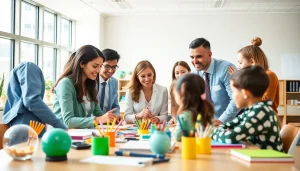 Enhancing Education through collaborative teaching in a vibrant classroom setting.