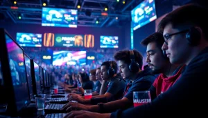 Menghadiri daftar ggsoft game di turnamen esports dengan gamer bersemangat.