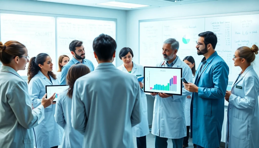 Scientists collaboratively analyzing data in the ADAPTABLE Aspirin Study.