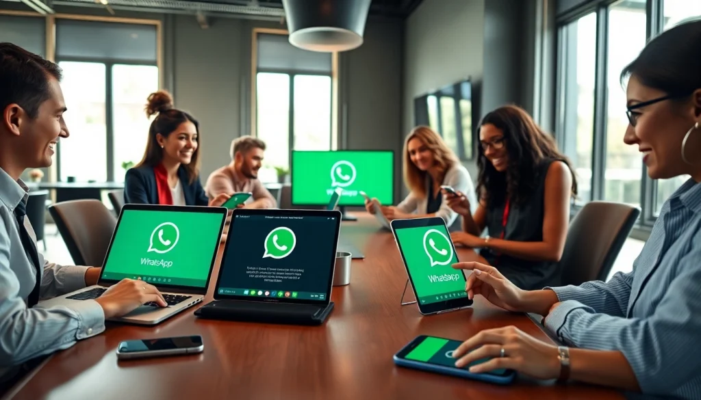 Utilize WhatsApp API for seamless digital communication in a professional office.