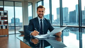 Consultation at https://www.agslawfirm.com showcasing a professional attorney in a modern office.