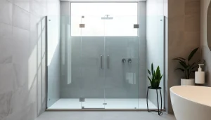 Installer la paroi de douche en verre design dans une salle de bain moderne et élégante.