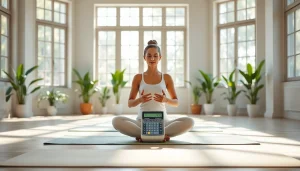 Calculate calories burned in yoga with a yoga calories burned calculator displayed in a serene setting.