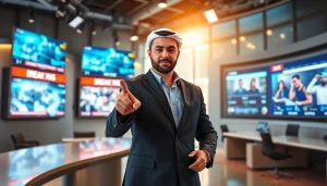 تغطيه اخبار العرب بواسطة مراسل في غرفة الاخبار المتطورة