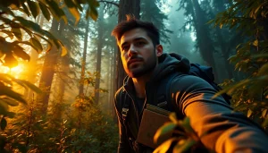 Book adventure tours with https://wpedition.com/ in a misty forest, showcasing an adventurer's journey.