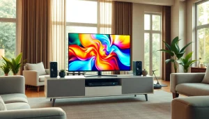 Experience the immersive visuals of the TV88 entertainment system in a stylish living room.