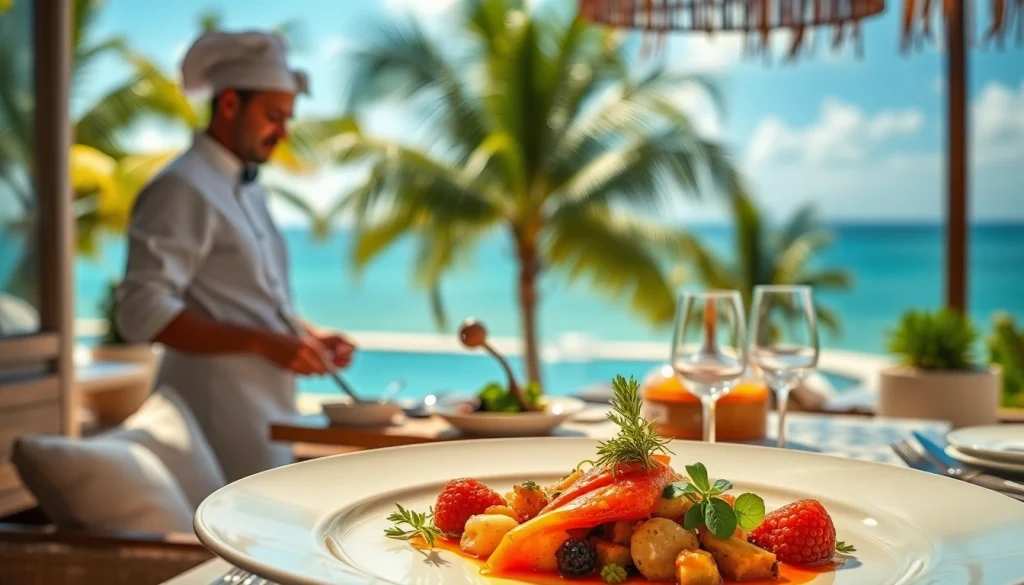 Experience a Private chef Sint Maarten showcasing gourmet cuisine in a stunning villa setting.