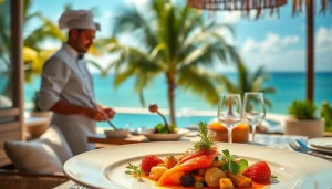 Experience a Private chef Sint Maarten showcasing gourmet cuisine in a stunning villa setting.