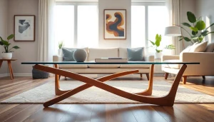 Δημιουργήστε ατμόσφαιρα με το τραπεζι σαλονιού Noguchi σε μοντέρνο περιβάλλον.