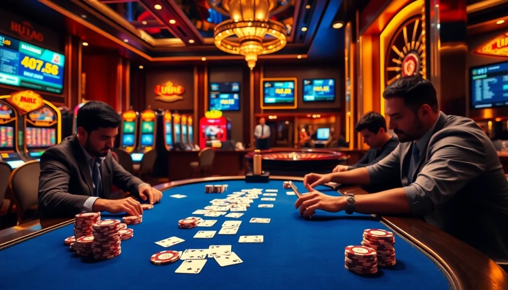 UU88 immersive online casino gameplay with vibrant poker chips and action-packed atmosphere.