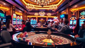 Players enjoying an exciting game go88 experience at a luxurious casino table with dynamic visuals.